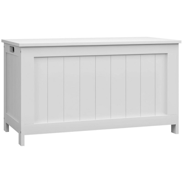 HOMCOM Aufbewahrungsbox Aufbewahrungskiste Truhe, MDF, 2 Griffe, 81 x 40 x 46 cm, Weiß, 833-625V90WT