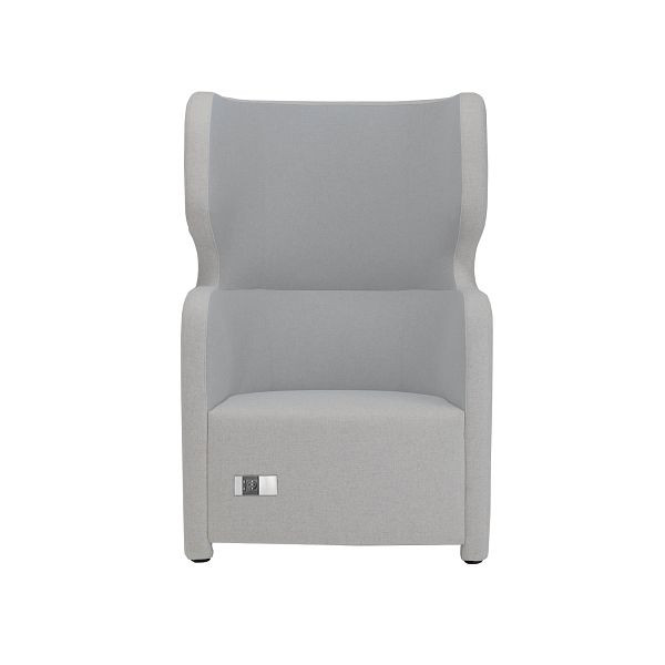 Bisley Sessel Vivo, Einsitzer, Hohe Rückenlehne, 2 Seitentaschen, 2 Steckdosen und 2 USB Anschlüsse, NE0015 hellgrau, VIVH1PS2.NE0015