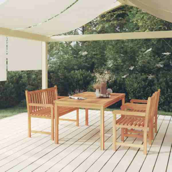 vidaXL 4-tlg. Garten-Essgruppe Massivholz Teak, 3157166