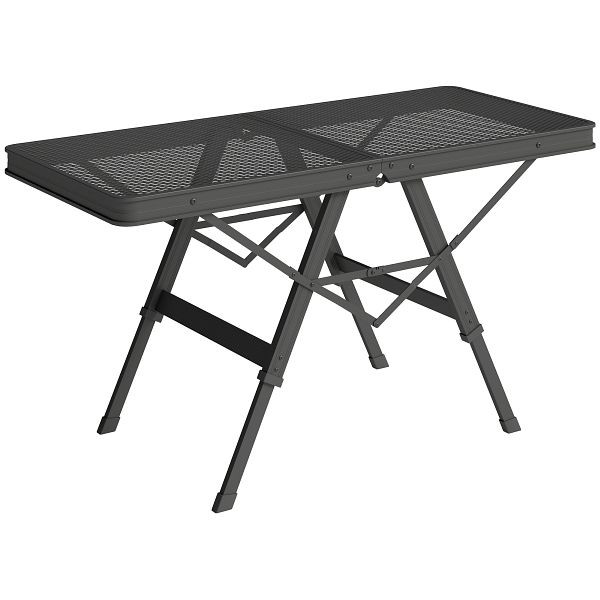 Outsunny Campingtisch höhenverstellbar Klapptisch mit Metallgitter Klappbar aus Aluminium, A20-506V00BK