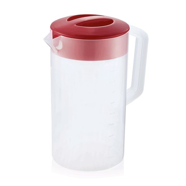 WAS Messbecher mit rotem Deckel, 2,5 Liter, Polypropylen, 9306252