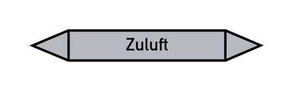Schilder Klar Rohrleitungskennzeichen Zuluft, 33000x90 mm Folie selbstklebend, 101540/95