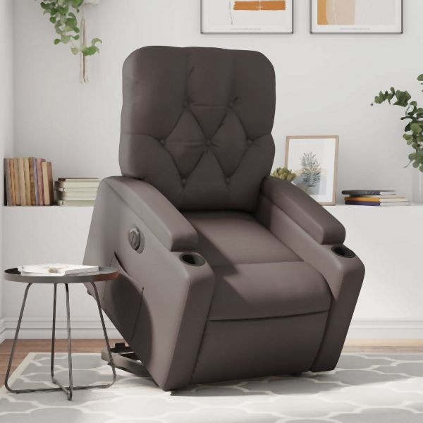 vidaXL Relaxsessel mit Aufstehhilfe Elektrisch Braun Kunstleder, 3204788