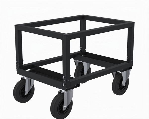 Kongamek Halbpalettenwagen verstellbar schwarz, Bremse, niedrig, KM222-SHB