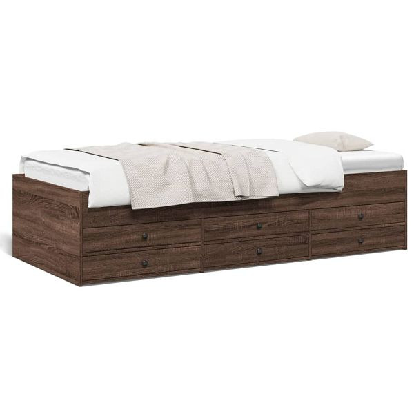 vidaXL Tagesbett Schubladen Braun Eiche-Optik 75x190 cm Holzwerkstoff, 3280894