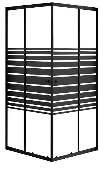 Sanotechnik Eckeinstieg, schwarz 78-90x190cm Streifen (Bauhaus), P8090BS