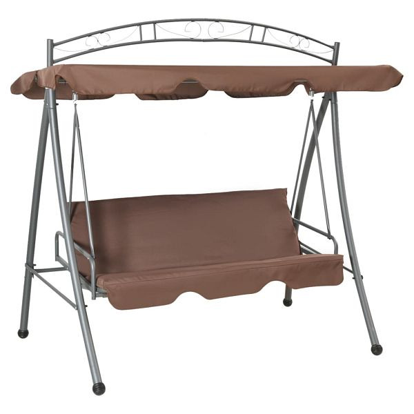 vidaXL Hollywoodschaukel mit Bettfunktion und Dach Kaffeebraun, 43242