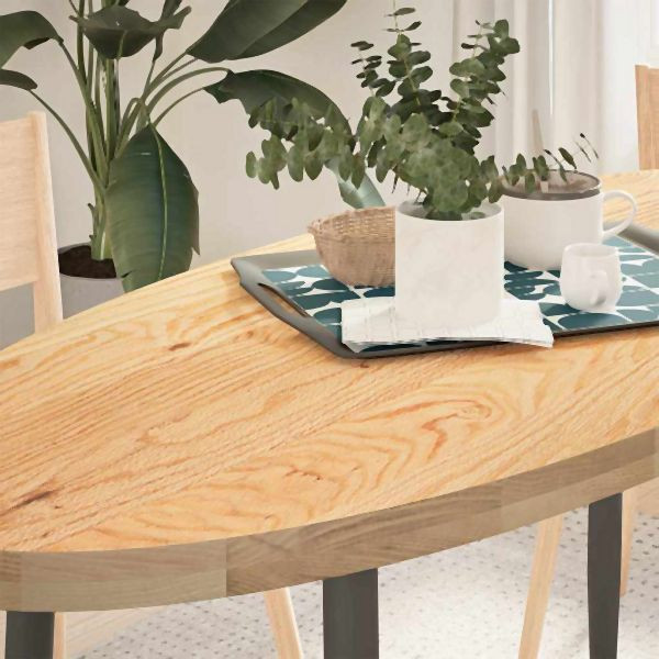 vidaXL Tischplatte 140x60x4 cm Massivholz Eiche Oval, 4009044