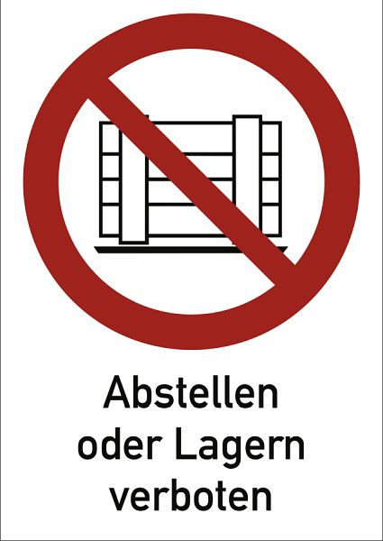 Moedel Abstellen oder Lagern verboten, Kombischild, Aluminium, 262x371 mm, 58413