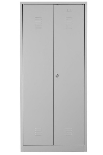 Gürkan Putzmittelschrank, 50 x 80 x 180 cm, Lichtgrau, Vorhangschloss, links 5 Fächer, CLC/FD.1880, 104507