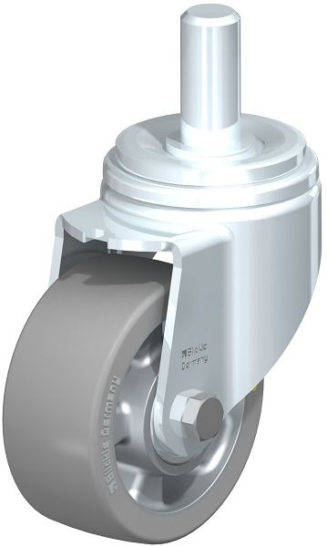 Blickle LHZ-ALTH 127K-AS Stahlblech-Lenkrolle, Schwerlast-Ausführung, mit Zapfen, Blickle Extrathane®, Grau, 852528