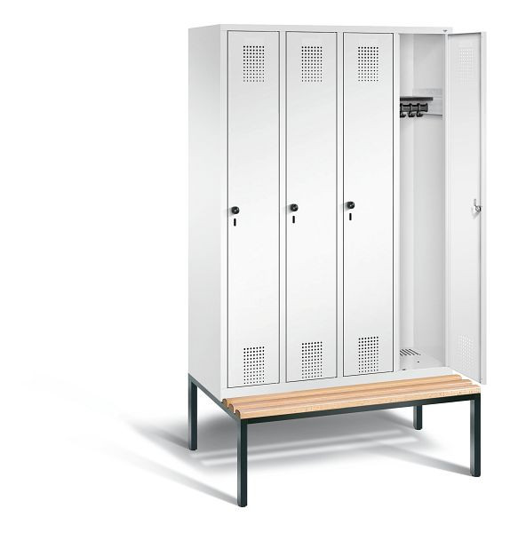 C+P Garderobenschrank Evolo, H2090xB1190xT815mm, Farbe: Verkehrsweiß, 48050-40 S10637