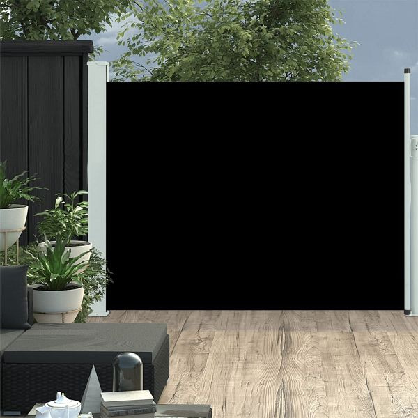 vidaXL Ausziehbare Seitenmarkise 140×500 cm Schwarz, 48394