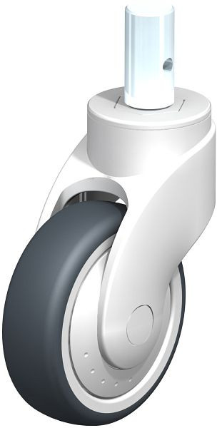 Blickle LWK-TPA 101K-FK-ZA55 Kunststoff-Lenkrolle WAVE mit Zapfen, Thermoplastisches Gummi-Elastomer, Grau, 744743