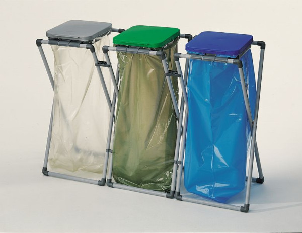 Gruber Systeme Abfallsammler 60/70 l Deckel grau, Klappbar H800xB400xT400mm, OE-ST700GRAU