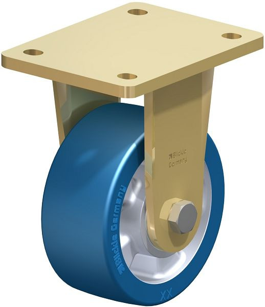 Blickle BS-ALBS 127K Stahlgeschweißte Schwerlast-Bockrolle, Blickle Besthane® Soft, Blau, 754206