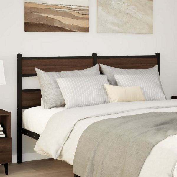 vidaXL Kopfteil Braun Eichen-Optik 135 cm Stahl und Holzwerkstoff, 4017183