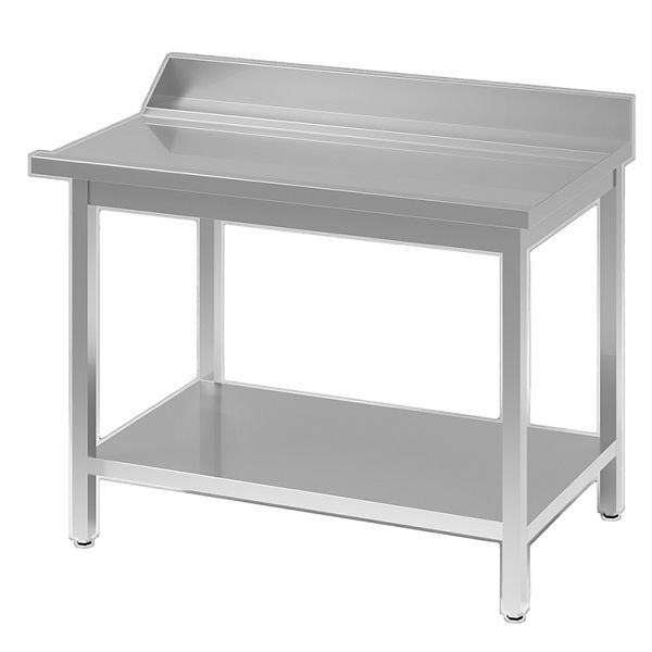 Gastro-Inox Ablauftische aus Edelstahl AISI 304 Anschluss L, 1200(L)x700(T)x900(H)mm, 305.058