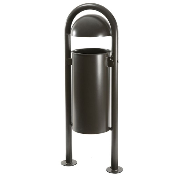 Stein HGS Stand-Abfallbehälter -State Ottio-, mit Ascher (Ø 32 mm)/ ungelocht, ohne Farbe, 25644-01