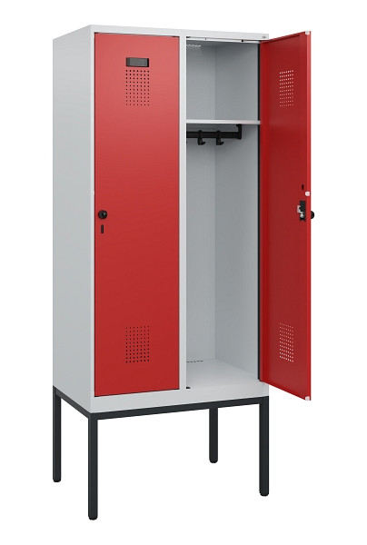 C+P Spind Evolo PLUS, Gestell, 2 Abteile, 1950x800x500mm, 7035/3000, Drehriegel, 0490305-22 S10003