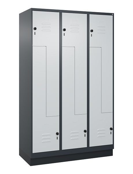 C+P Z-Spind Classic PLUS, C Z-Spind, Classic PLUS, Sockel, 6 Abteile, 1950x1200x500mm, 7016/7035, Drehriegel, 080023-326 S10013