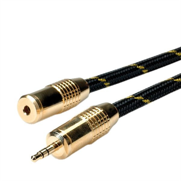 ROLINE GOLD 3,5 mm Audio-Verlängerungskabel Stecker / Buchse, 10 m, 11.09.4759