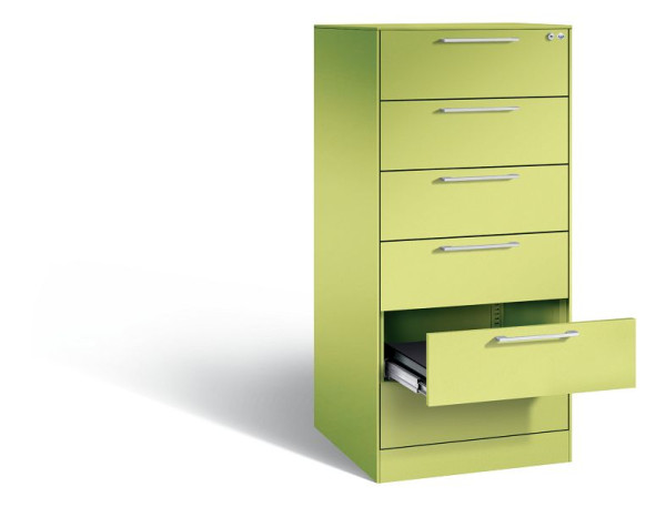 C+P Karteischrank Asisto, H1310xB562xT600mm, Farbe: Viridingrün / Viridingrün, Bügelgriff, 146224-622 S10113
