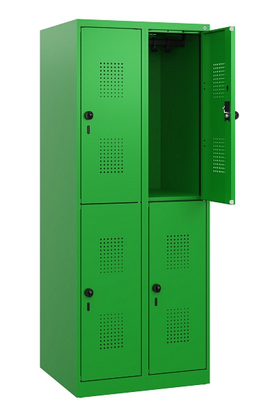 C+P Doppelstöckiger Spind Evolo PLUS, 4 Fächer, 1530x600x500mm, 6037/6037, Drehriegel, 0493005-20 S10037