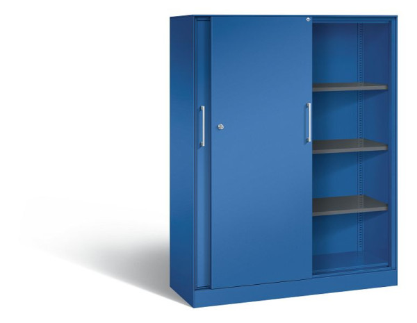 C+P Schiebetürenschrank Asisto, H1635xB1200xT435mm, Farbe: Enzianblau, Bügelgriff, 4 OH, 142011-000 S10044