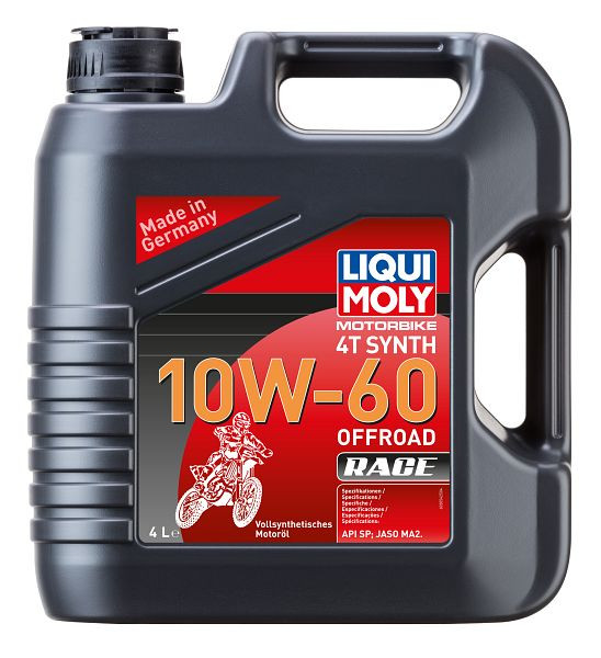 LIQUI MOLY Motoröl Motorbike 4T Synth 10W-60 Offroad Race, Kanister Kunststoff, VE: 4 Liter, 3054