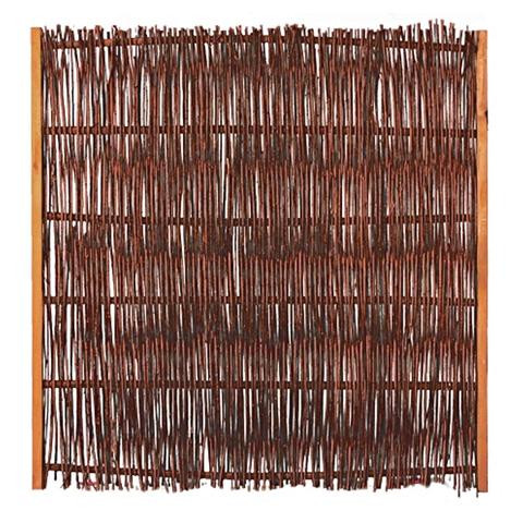 T&J FUEGO Weidengeflechtzaun, 120 x 120 cm, mit seitlichen Rahmen, 36109