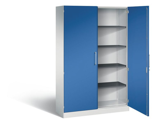 C+P Flügeltürenschrank Asisto, H1980xB1200xT435mm, Farbe: Lichtgrau / Enzianblau, Bügelgriff, 5 OH, 141001-000 S10193