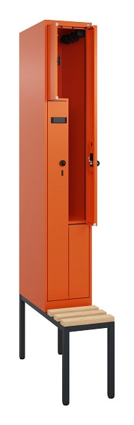 C+P Z-Spind Evolo PLUS, Bank, 2 Fächer, 2120x300x815mm, 2004/2004, Drehriegel, Sitzfläche Buche-Hartholz, Sitzbank, 0490537-102 S10024