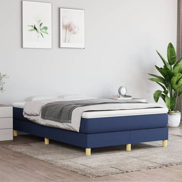 vidaXL Bettgestell Blau 120x200 cm Stoff, 3120604, 8720287232650