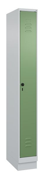C+P Umkleidespind Classic PLUS, Sockel, 1950x250x500mm, 7035/6011, Drehriegel, 080020-19 S10006