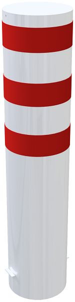 Schake Absperrpfosten Typ 40321B, Stahlrohr Ø 323,1mm, Gesamtlänge: 1500mm, feuerverzinkt, weiß / rot, 40321B