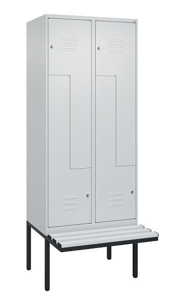 C+P Z-Spind Classic PLUS, Bank, 4 Abteile, 2120x800x815mm, 7035/7035, Zylinderschlösser, 0800437-224 S10054
