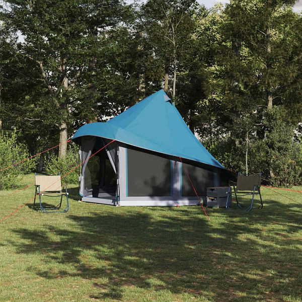 vidaXL Familien-Tipi-Zelt mit Dach Blau 404 x 370 x 270 cm, 42000964