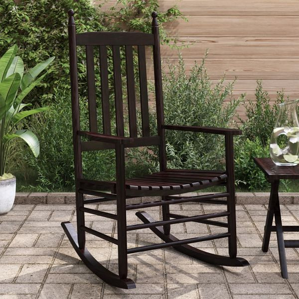 vidaXL Schaukelstühle mit Gebogenen Sitzen 2 Stück Braun Pappelholz, 3281587