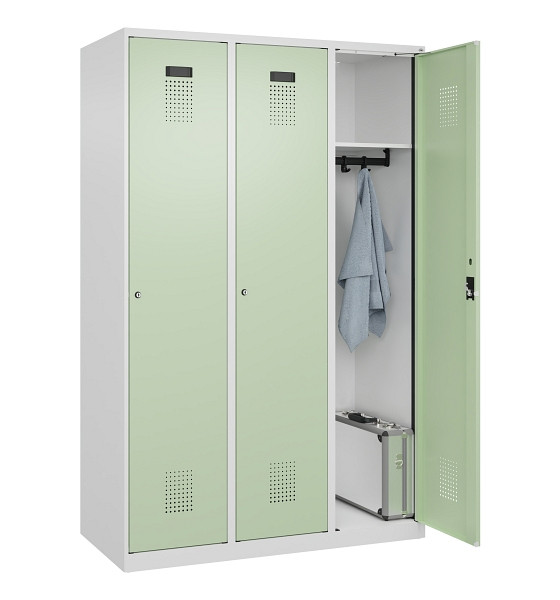 C+P Spind Evolo PLUS, 3 Abteile, 1850x1200x500mm, 9016/6019, Verschluss Zylinderschloss, Ablageböden 3, 049000-32 S10046