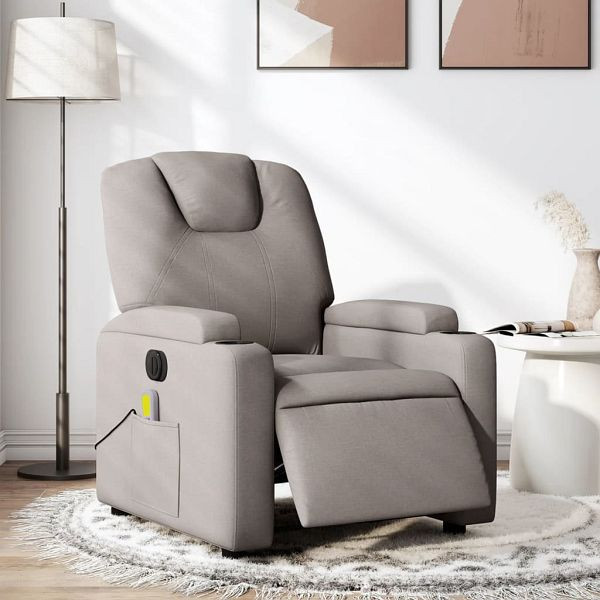 vidaXL Massagesessel Elektrisch Taupe Stoff, 3204364, 8721012168527