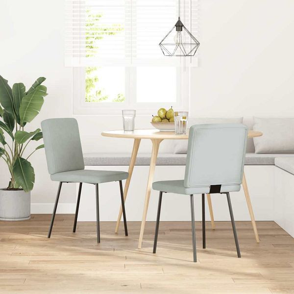 vidaXL Esszimmerstühle 2 Stk. Hellgrau Samt, 4101186, 8721158633422