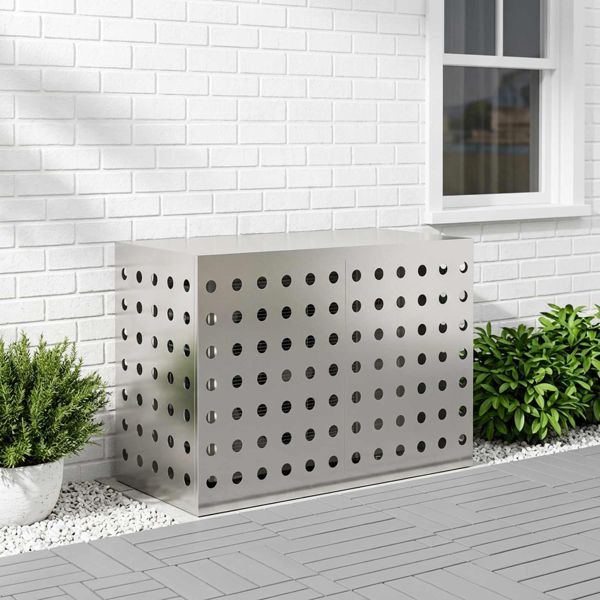 vidaXL Klimaanlagenabdeckung Silber 90 x 40 x 60 cm Edelstahl, 8014126