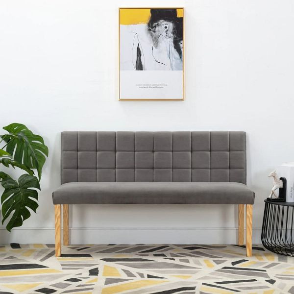 vidaXL Bank 140 cm Grau Samt, 288576