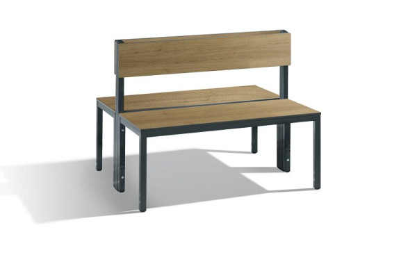 C+P Doppelseitige Sitzbank mit Rückenlehne, Basic Plus, H796xB1000xT760mm, 8060-400 S10004