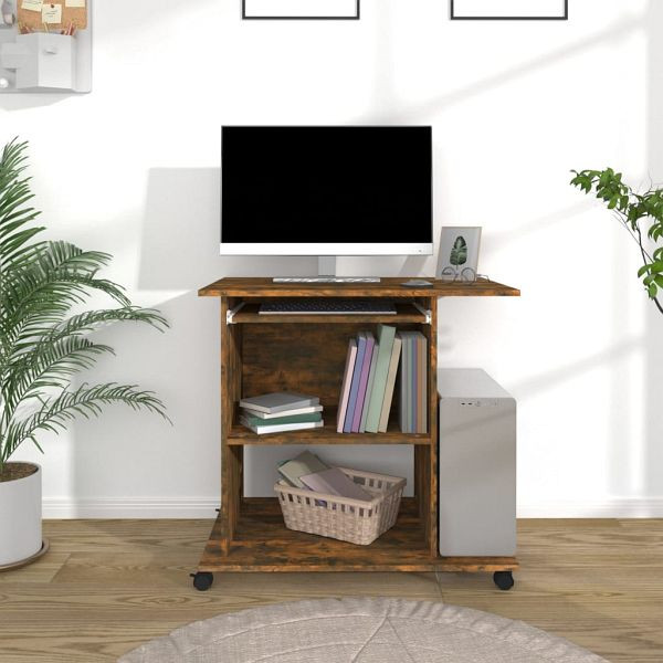 vidaXL Schreibtisch Räuchereiche 80x50x75 cm Holzwerkstoff, 815543