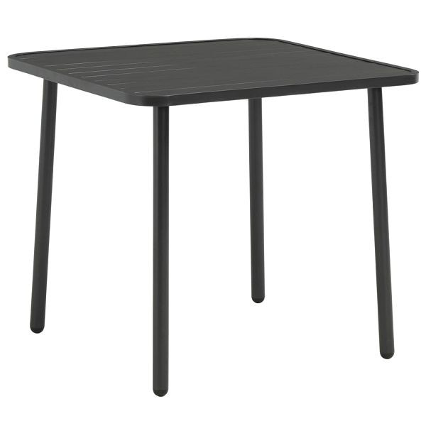 vidaXL Gartentisch Dunkelgrau 80x80x72 cm Stahl, Material: Stahl mit E- und Pulverbeschichtung, 44258