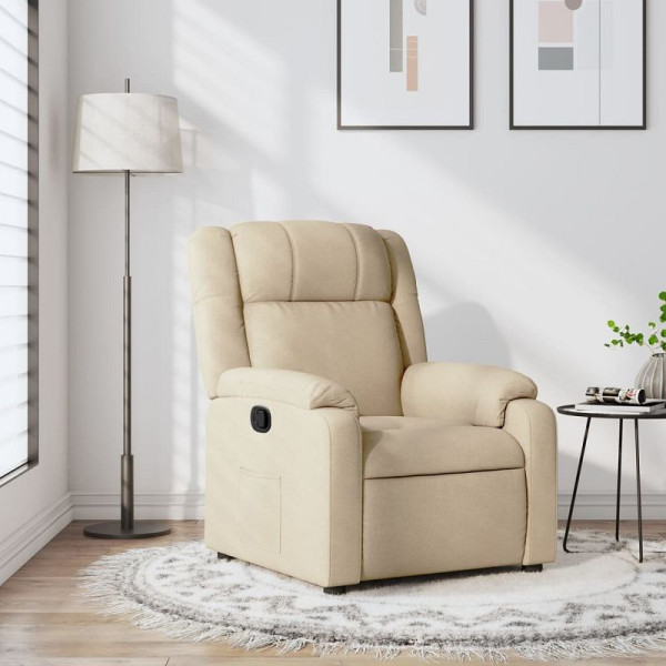 vidaXL Relaxsessel, cremefarbener Stoff, 3206204, 8721012186927