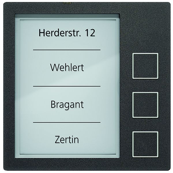 TCS Klingeltastenmodul Serie AMI mit 3 Klingeltasten, schwarz, AMI10913-0057