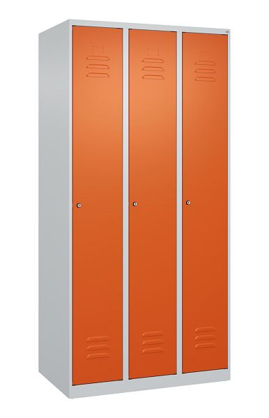 C+P Umkleidespind Classic PLUS, 3 Abteile, 1850x900x500mm, 7035/2004, Zylinderschlösser, 080000-30 S10031
